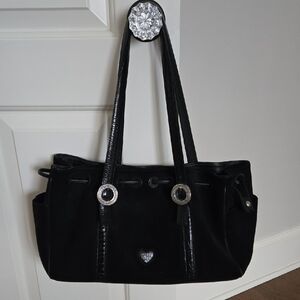 Brighton Black Leather Suede Cinclaire Bag